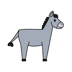 Isolated Donkey Belen manger jesus christmas vector illustration
