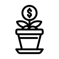 expense growing line icon vector. expense growing sign. isolated contour symbol black illustration