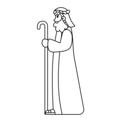 Isolated Saint joseph Belen draw manger jesus christmas vector illustration