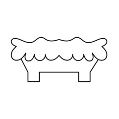 Isolated cradle Belen draw manger jesus christmas vector illustration