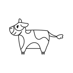 Isolated cow Belen draw manger jesus christmas vector illustration