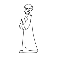 Isolated Shephered Belen draw manger jesus christmas vector illustration