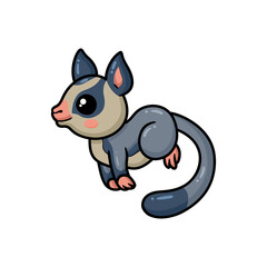 Cute little sugar glider cartoon running