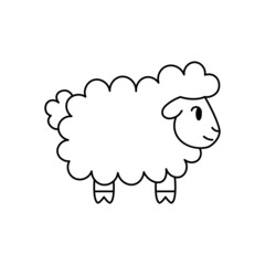 Isolated Sheep Belen draw manger jesus christmas vector illustration