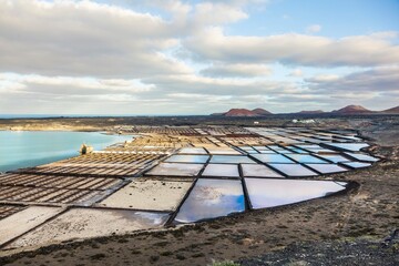 Salt refinery, Saline from Janubio, Lanzarote, Spain