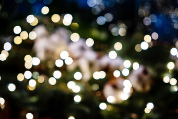 Abstract glittering Christmas background with lights