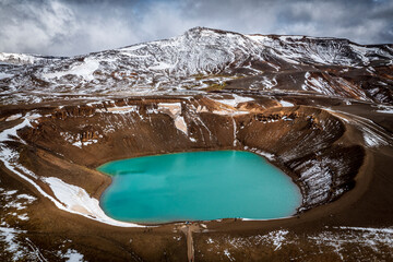 Krafla - active volcanic caldera near Myvatn Lake in North Iceland.