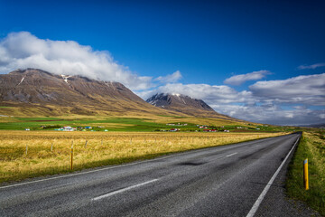 Naklejka premium Beautiful Road 1 around Iceland