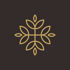 Leaf ornament logo icon abstract design vector