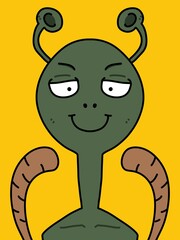 cute cartoon on yellow background