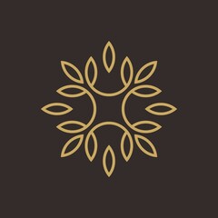 Leaf ornament logo icon abstract design vector