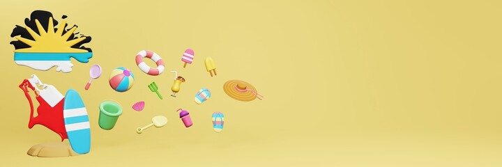 3d rendering of summer holidays in Antigua and Barbuda
