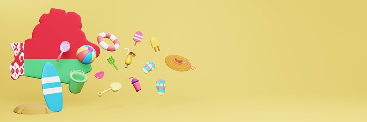 3d rendering of summer holidays in Belarus