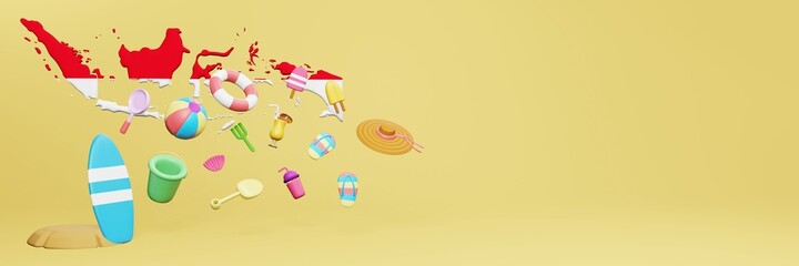 3d rendering of summer holidays in Indonesia