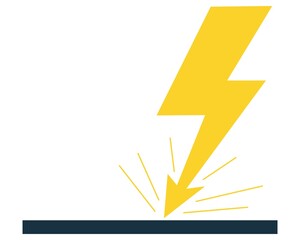Thunder and Bolt Lighting To The Ground Flash For Electricity Sign And Website Background