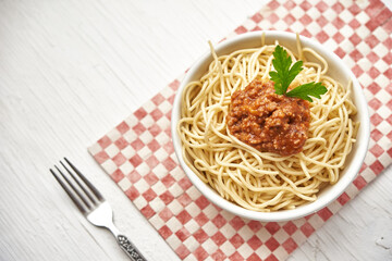 Spaguetti pasta in a bowl
