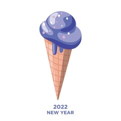 Illustration of ice cream in a simple cartoon style.