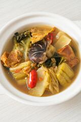 boiled pickled cabbage and bitter gourd soup