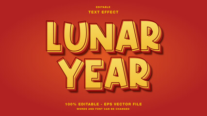 Lunar Year 3D Editable Text Effect