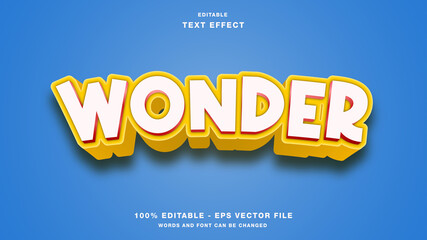 Wonder 3D Style Editable Text Effect