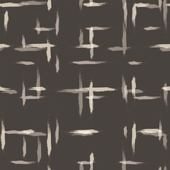 Blauw streep naadloos patroon. aquarel lijn tartan textuur. Japanse motief vector geruite geruite stof, hand getrokken penseelstreken achtergrond