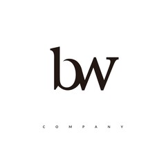Initial BW Logo Design Vector