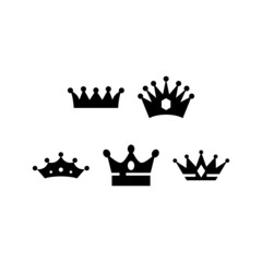 Crown set icon isolated on white background