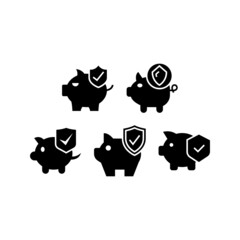 Obraz premium Bank set icon isolated on white background