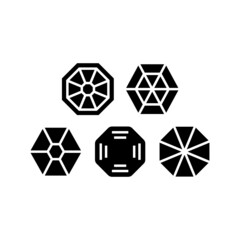 Hexagon set icon isolated on white background