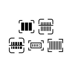 Barcode Scan set icon isolated on white background