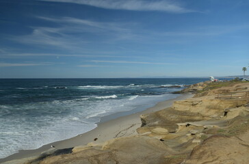 Cliffs and surf near Tide Pools beach