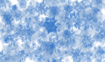 snowflakes on blue background