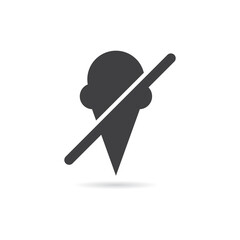 Vector Isolated No Ice Cream Cone Icon