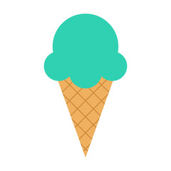 Vector Ice Cream Flat Design on White Background