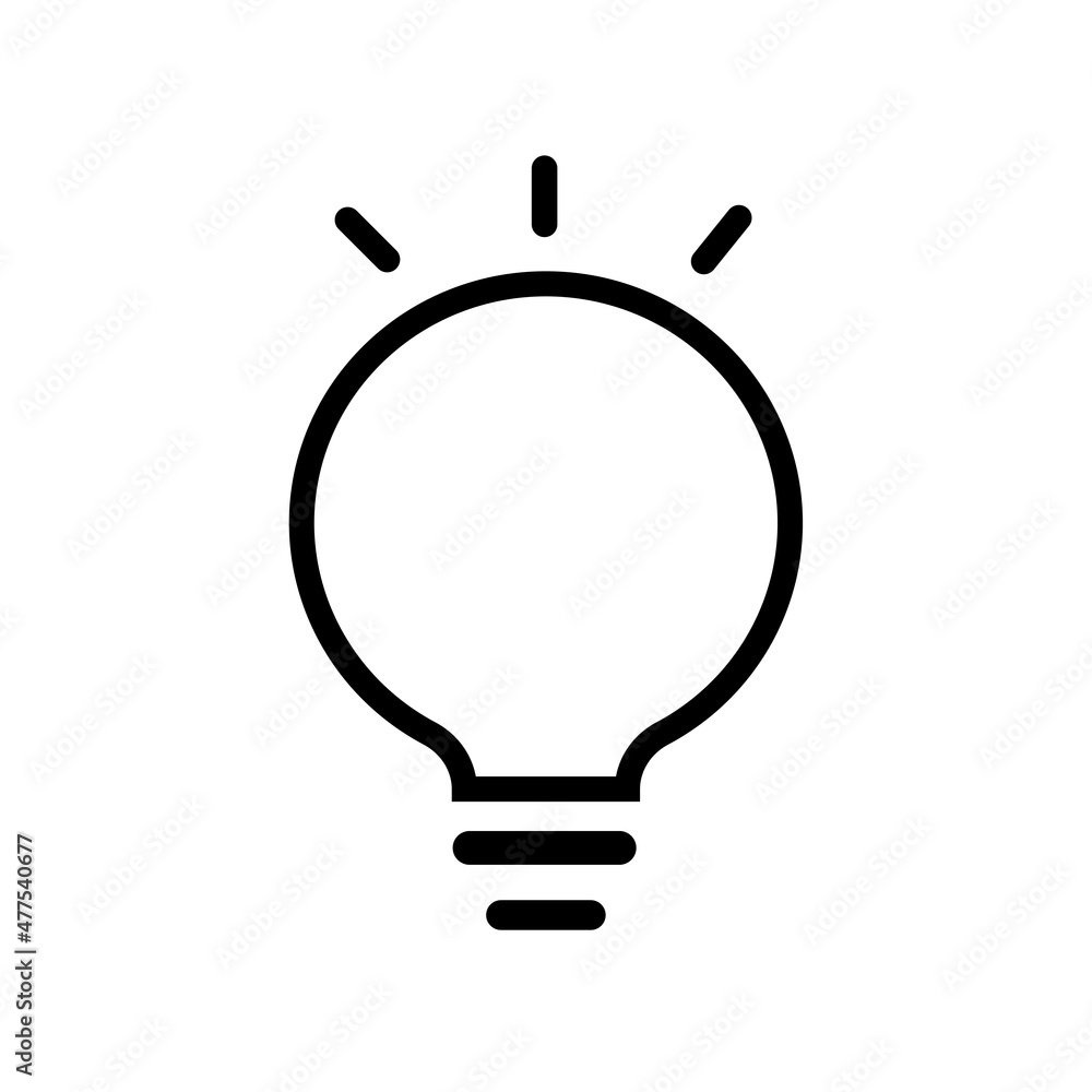 Poster bulb silhouette icon. idea sign. creative logotype. solution concept. simple design. vector illustra