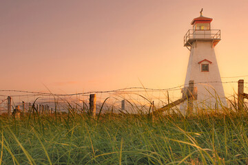 prince edward island canada lighthouse at sunset
