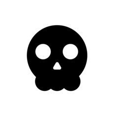 Scull icon. Danger emblem. Toxic symbol. Black shape. Danger sign. Logo design. Vector illustration. Stock image. 