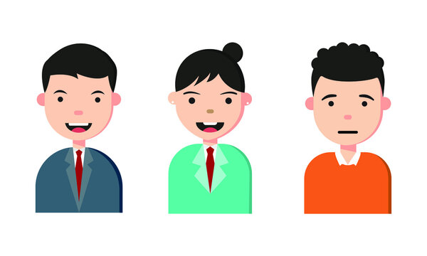 flat illustrations of businessmen characters. the simple and minimalist concept of digitized human avatars. set of people profile collection.