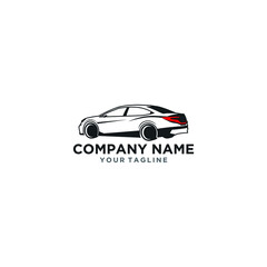 Obraz premium The concept of a simple logo illustration of a silhouette car, suitable for your business company icon in the automotive sector and others