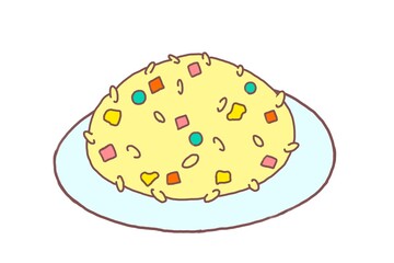 炒飯  fried rice illustration on white background