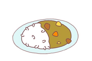 カレーライス　curry　cartoon food illustration