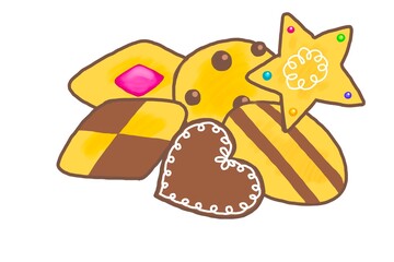 クッキー　cookie　cartoon food illustration