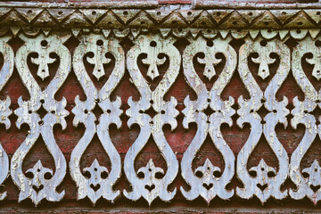 Old carved grunge stained wooden background