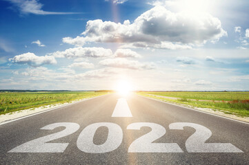 Happy New Year Background. Successful start to the year 2022.