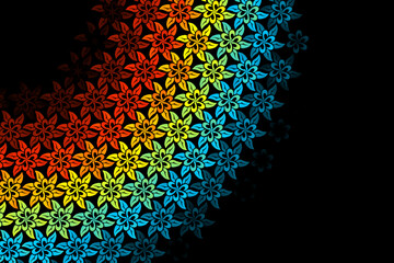 Beautiful colourful  pattern gradient of traditional batik ethnic frame illustration for wallpaper background ads clothing or presentation template