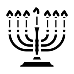 hanukkah holiday glyph icon vector. hanukkah holiday sign. isolated contour symbol black illustration