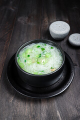 Sup Oyong gambas, refreshing chinese okra or luffa and noodle Soup