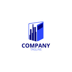 The book logo design template combined with the silhouette of the building, is perfect for housing, construction, real estate and other businesses related to construction.

