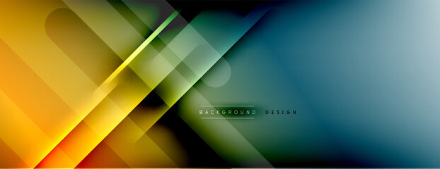 Abstract background. Shadow lines on bright shiny gradient background.