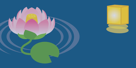 お盆の背景イラスト　パノラマ